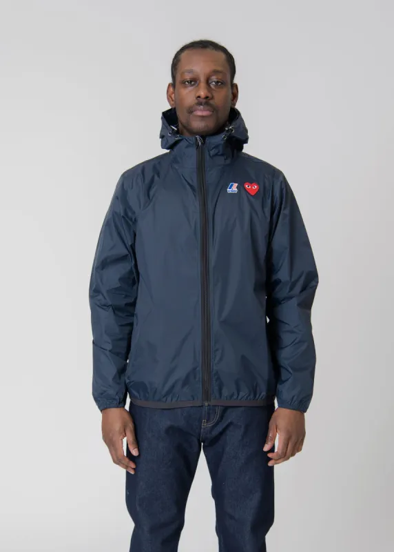 K-WAY Full-Zip Packable Jacket Navy J501-1 made by Comme des Garcons PLAY