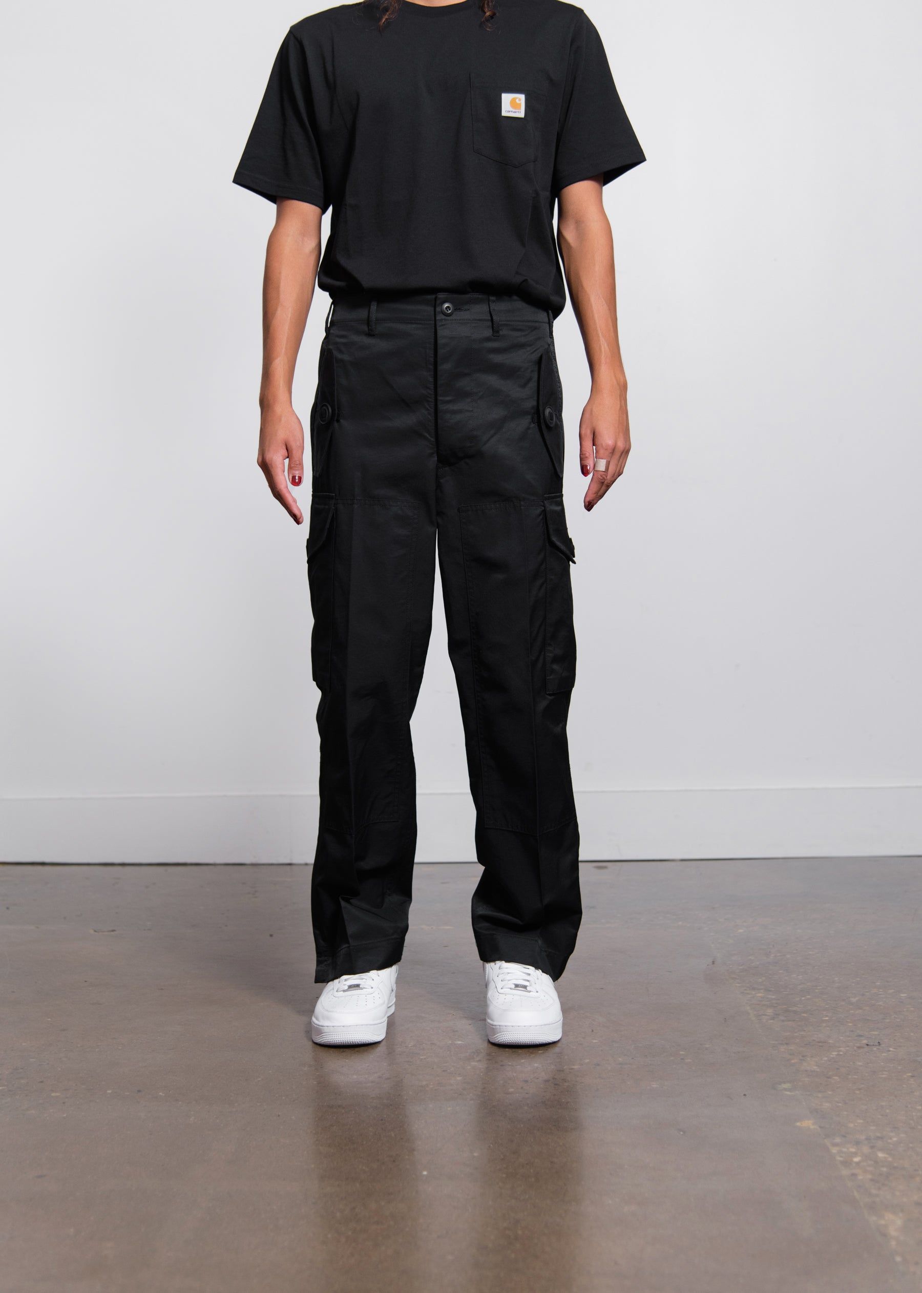 Cotton Nylon Twill Cargo Pant Black P906 sold by Nomad