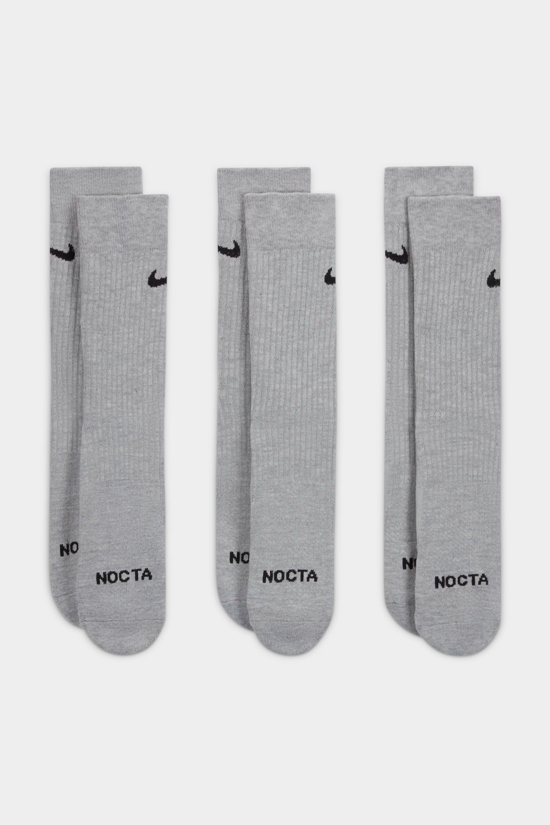 NOCTA Crew Socks 3-Pack Grey DD9240-902 sold by Nomad