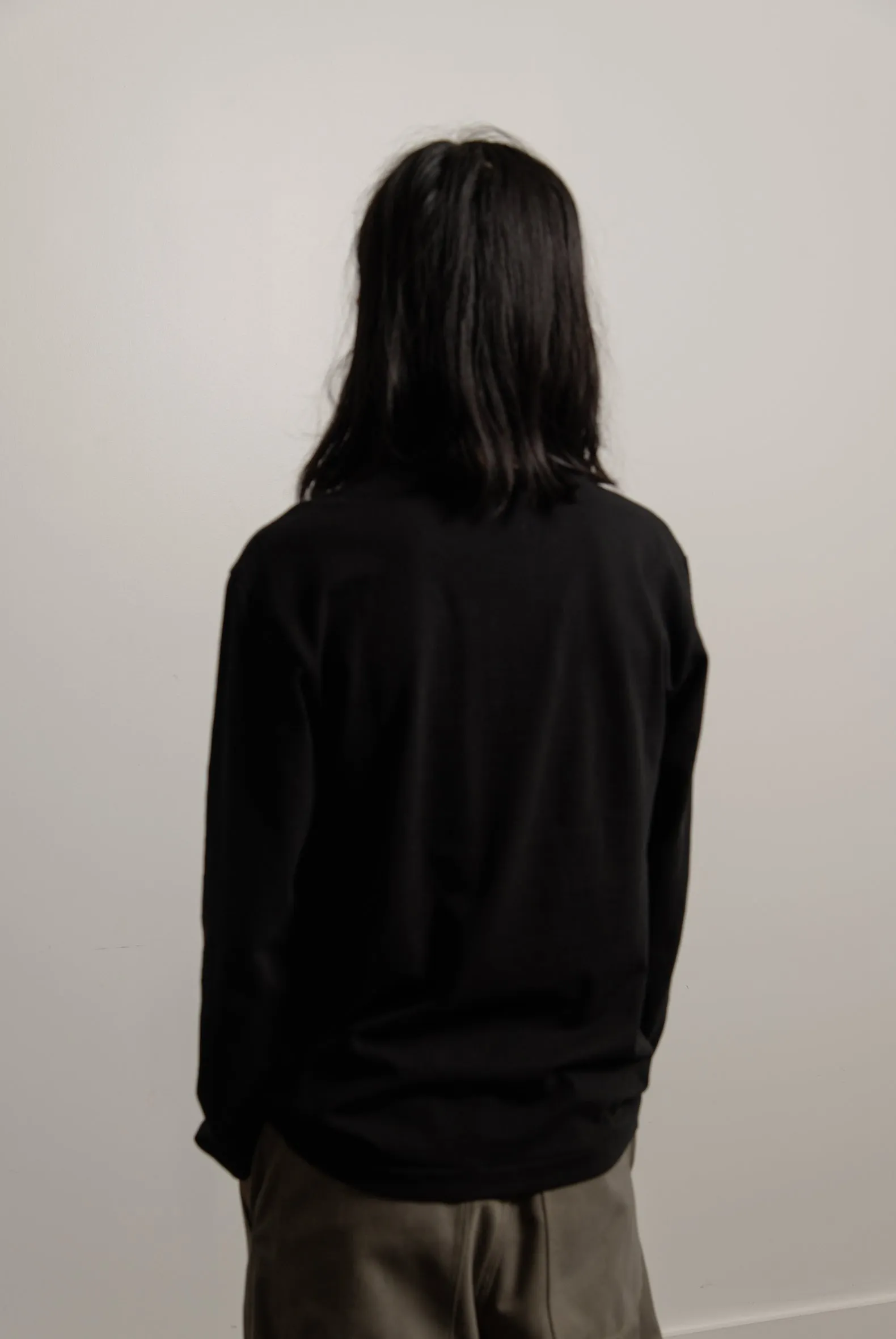 Long Sleeve Layered Double Emblem Tee Black/Red T292 sold by Nomad product image thumbnail 5