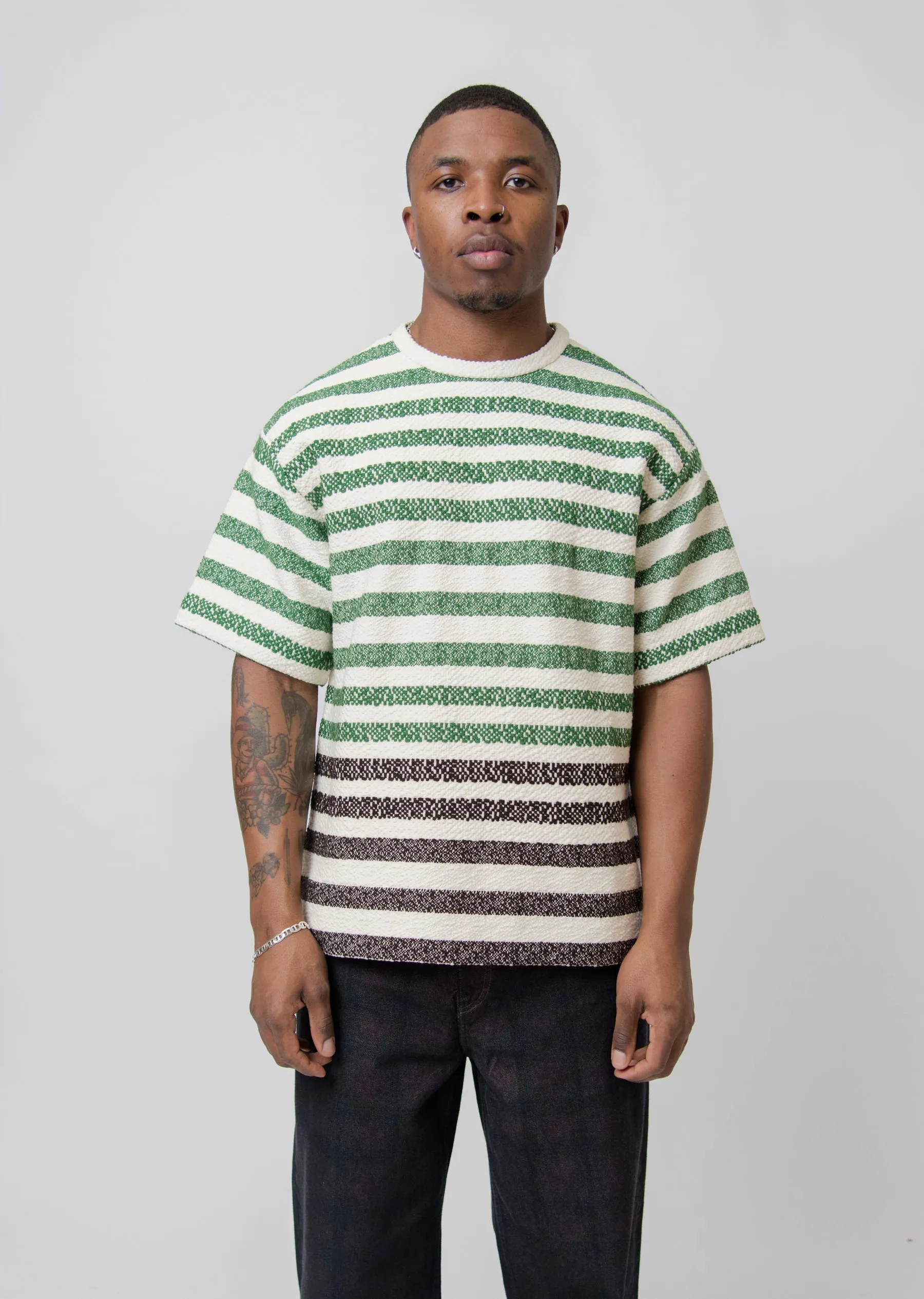 Striped Knit Tee Green/Blue J47GC0106 sold by Nomad product image thumbnail 3