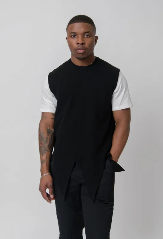 Cut Out Pullover Sweater Vest Black PK-N017 sold by Nomad