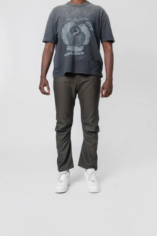 Wool Stripe Suit Pant Olive WL-P018 sold by Nomad