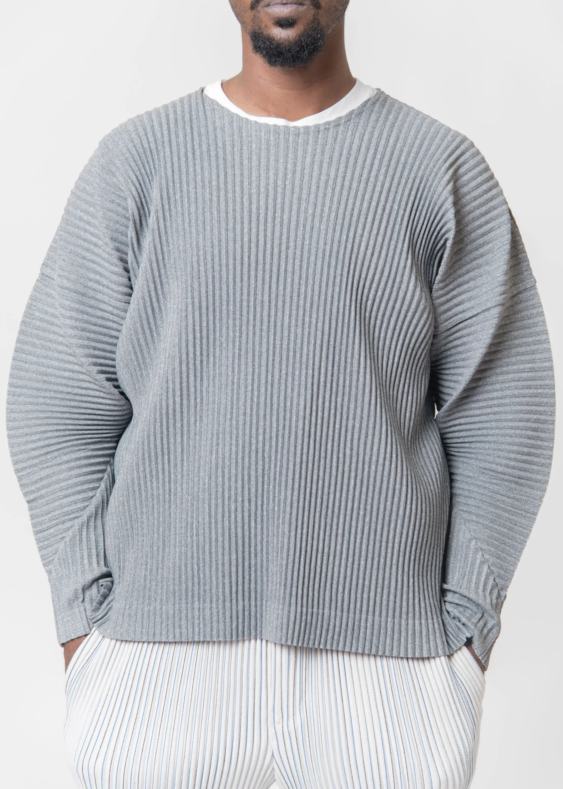 Colour Pleats Long Sleeve Grey HP38-JK171-12 sold by Nomad product image thumbnail 2