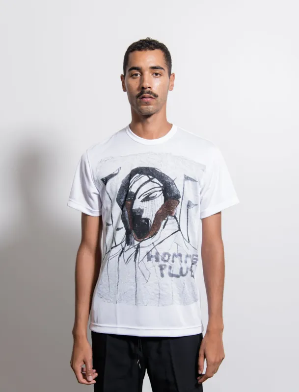 Polyester Jersey Print Tee White/Black sold by Nomad