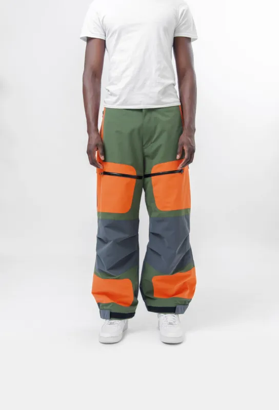 Nylon Canvas Triple Layered Pants Khaki/Orange/Grey WM-P011-051 sold by Nomad
