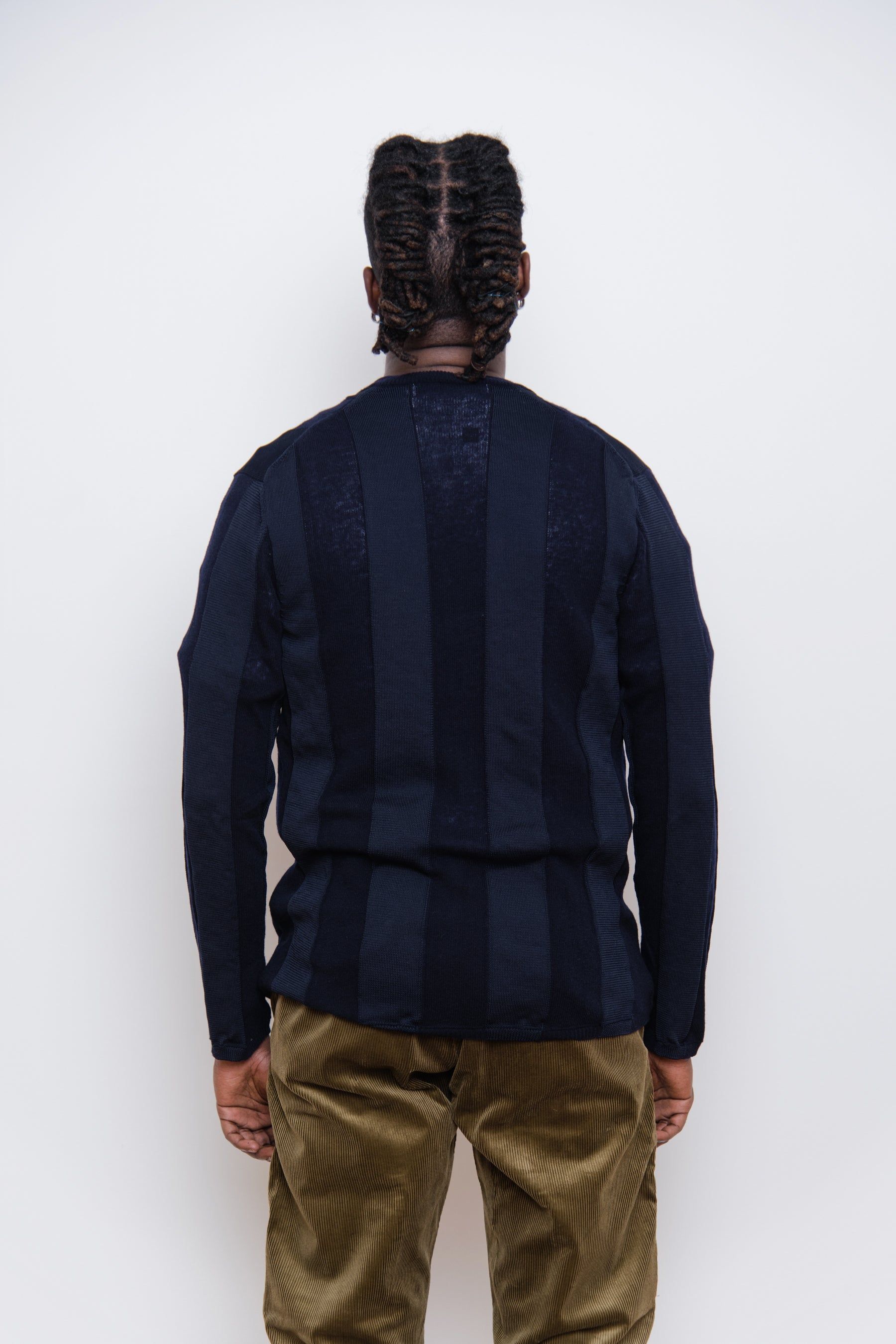 Striped Cardigan Navy FJ-N018 sold by Nomad product image thumbnail 2