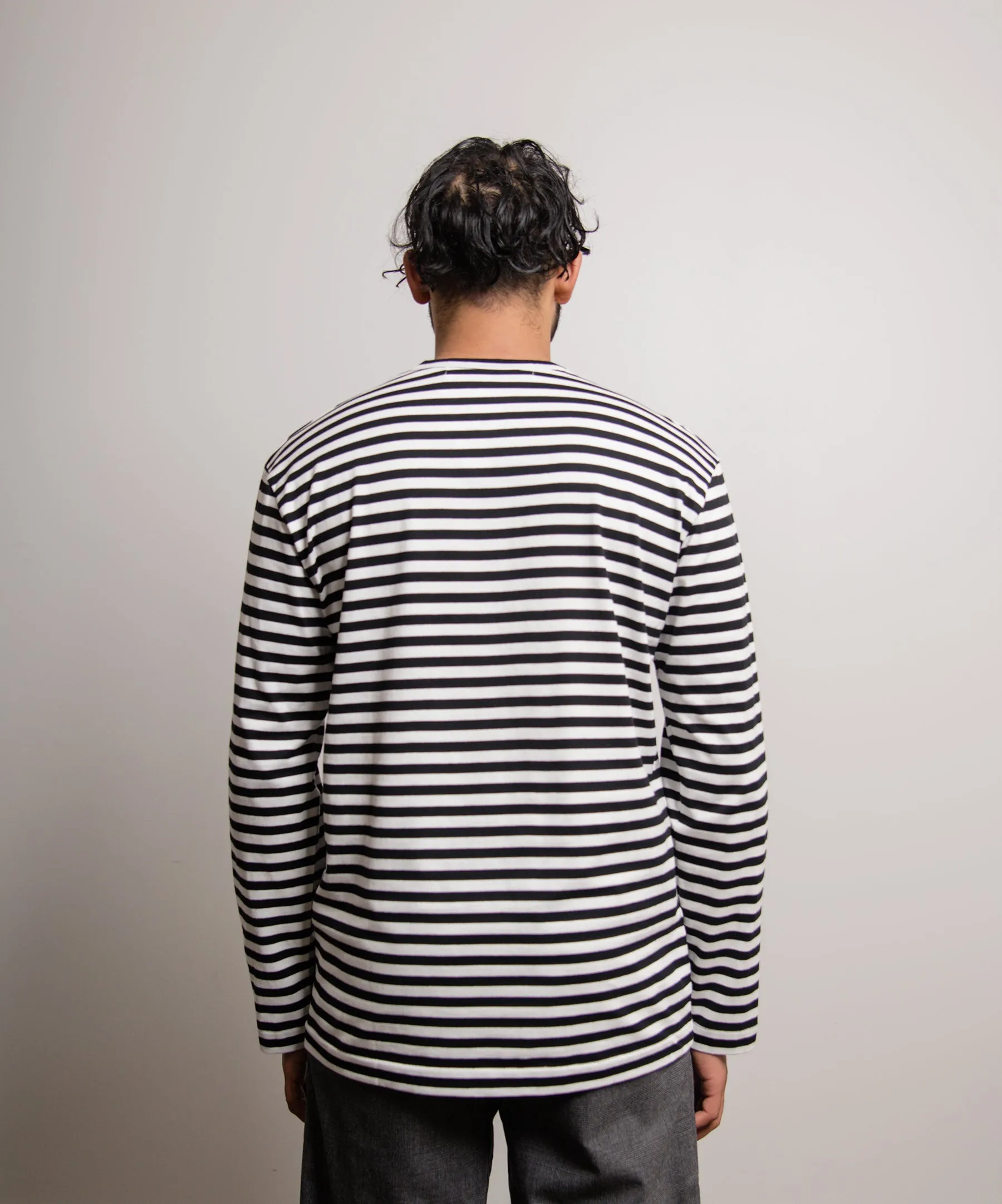 Long Sleeve Striped Emblem Tee Black/White/Red T164 sold by Nomad product image thumbnail 3