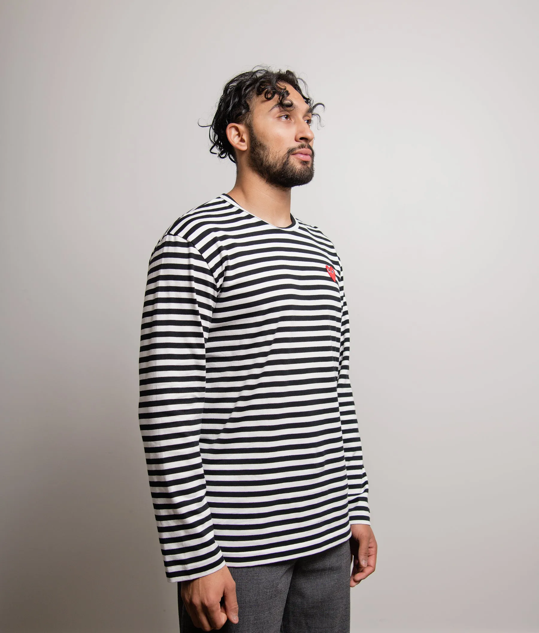Long Sleeve Striped Emblem Tee Black/White/Red T164 sold by Nomad product image thumbnail 2
