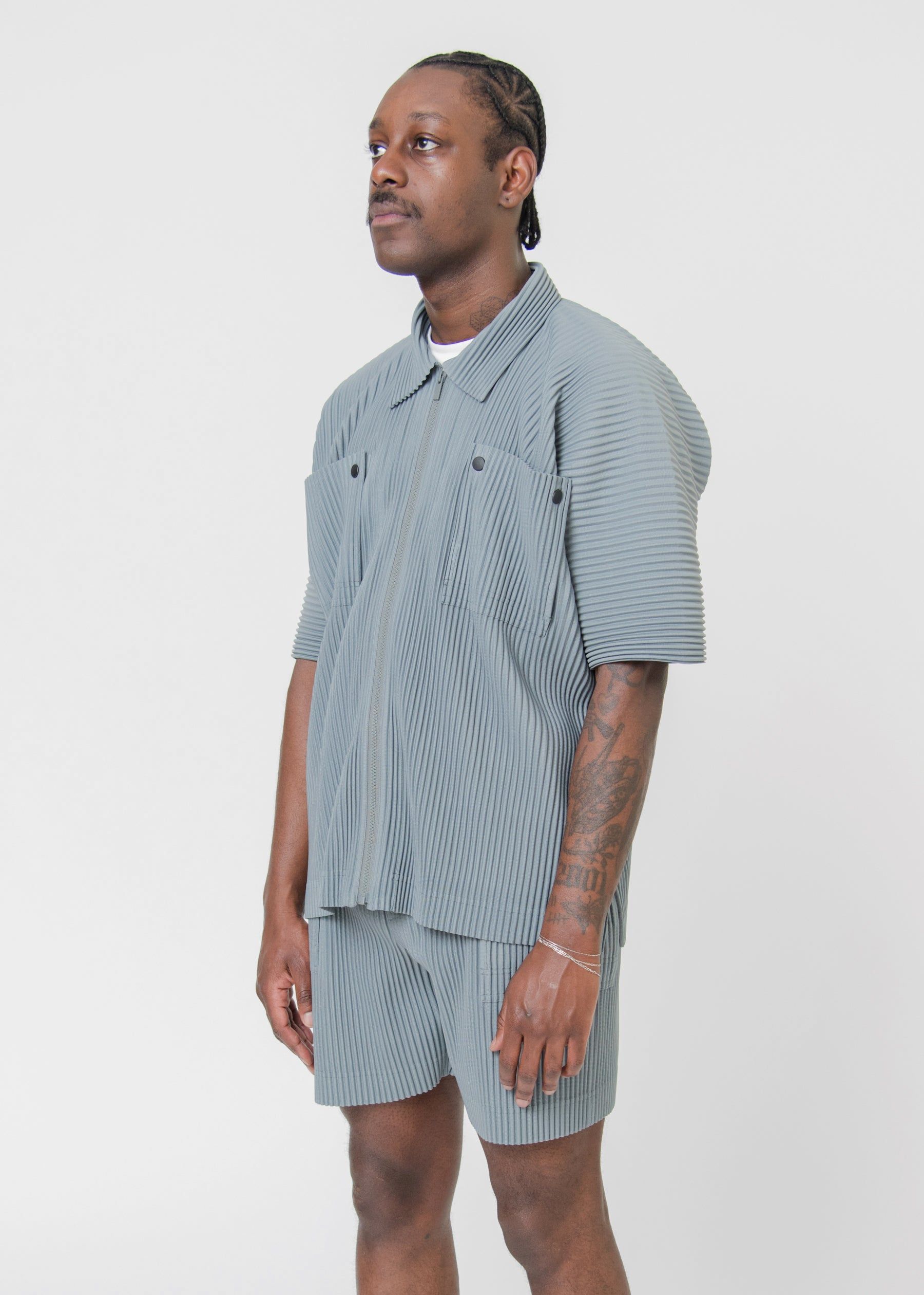 Flip Pleated Shirt Moss Grey JJ172-13 sold by Nomad product image thumbnail 4