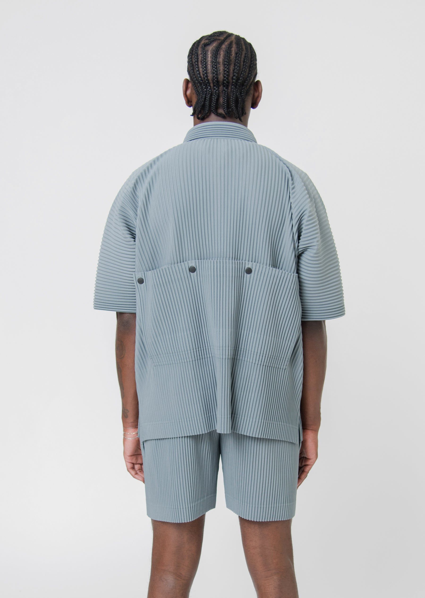 Flip Pleated Shirt Moss Grey JJ172-13 sold by Nomad product image thumbnail 5