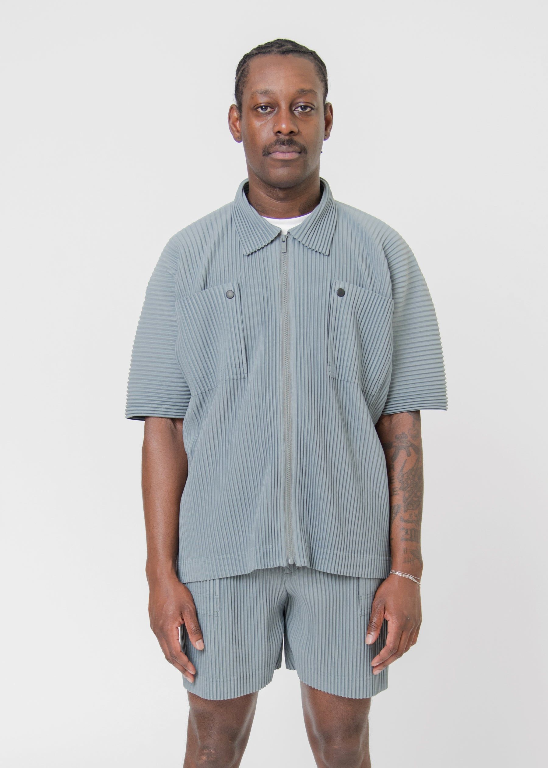 Flip Pleated Shirt Moss Grey JJ172-13 sold by Nomad product image thumbnail 3
