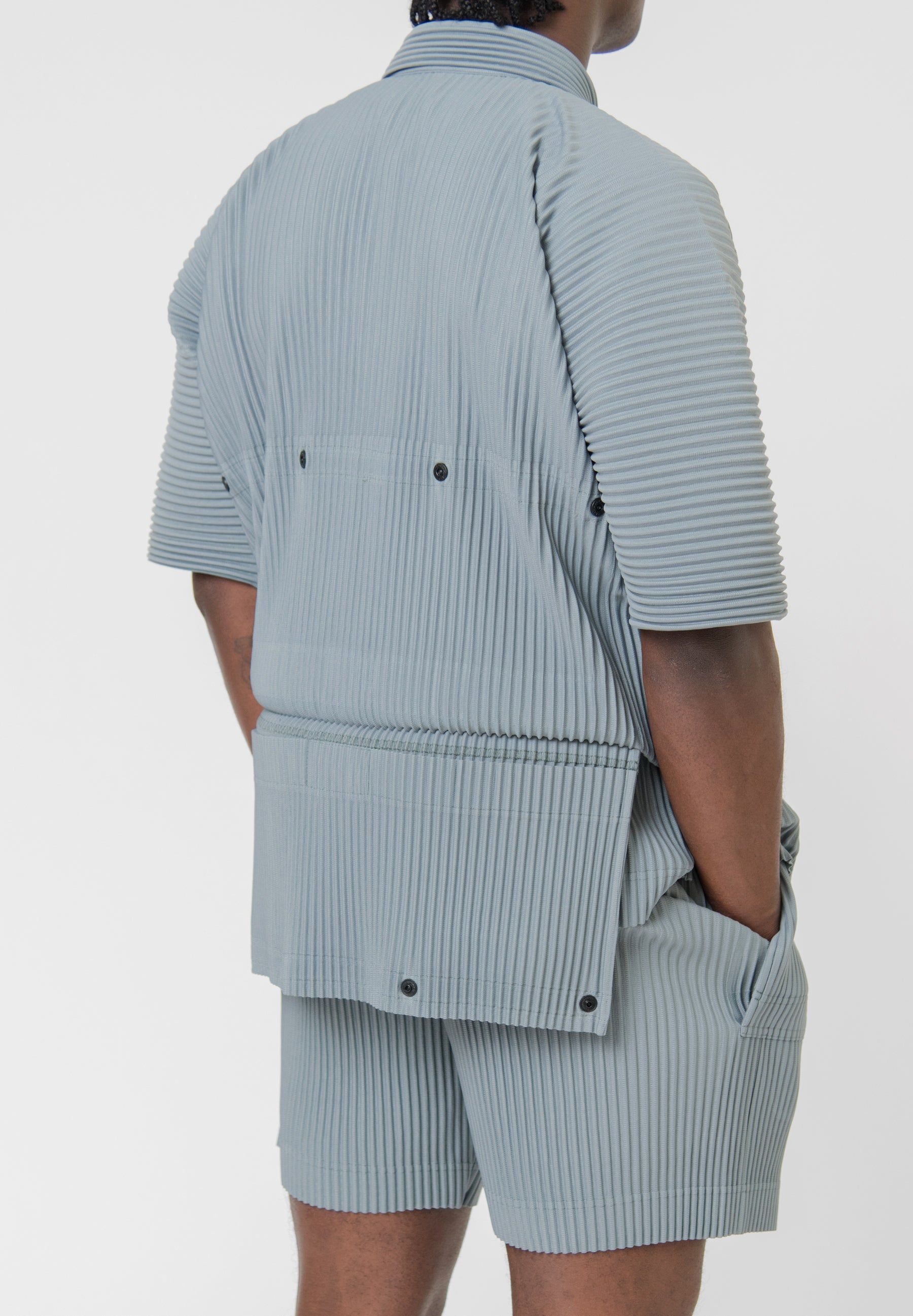 Flip Pleated Shirt Moss Grey JJ172-13 sold by Nomad product image thumbnail 6