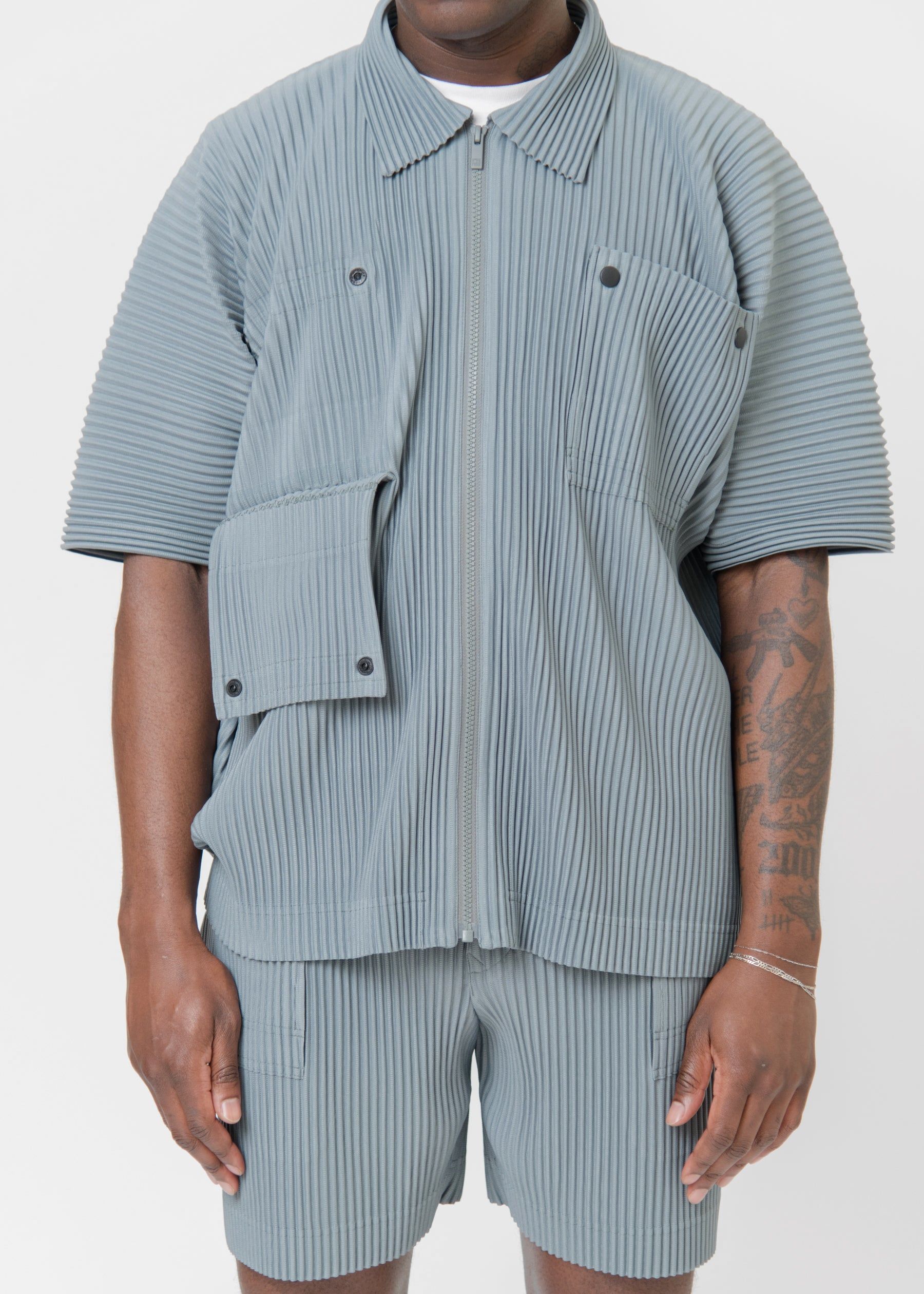 Flip Pleated Shirt Moss Grey JJ172-13 sold by Nomad product image thumbnail 7