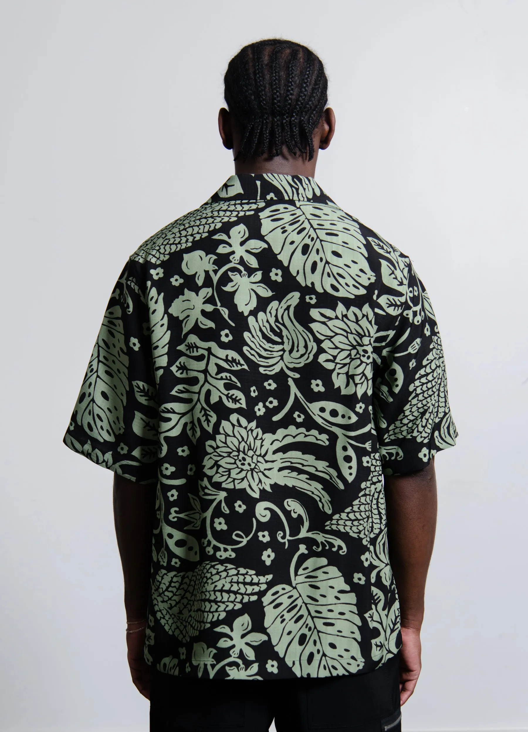 Hawaiian Flower Print Shirt Green JPUU601605 sold by Nomad product image thumbnail 3