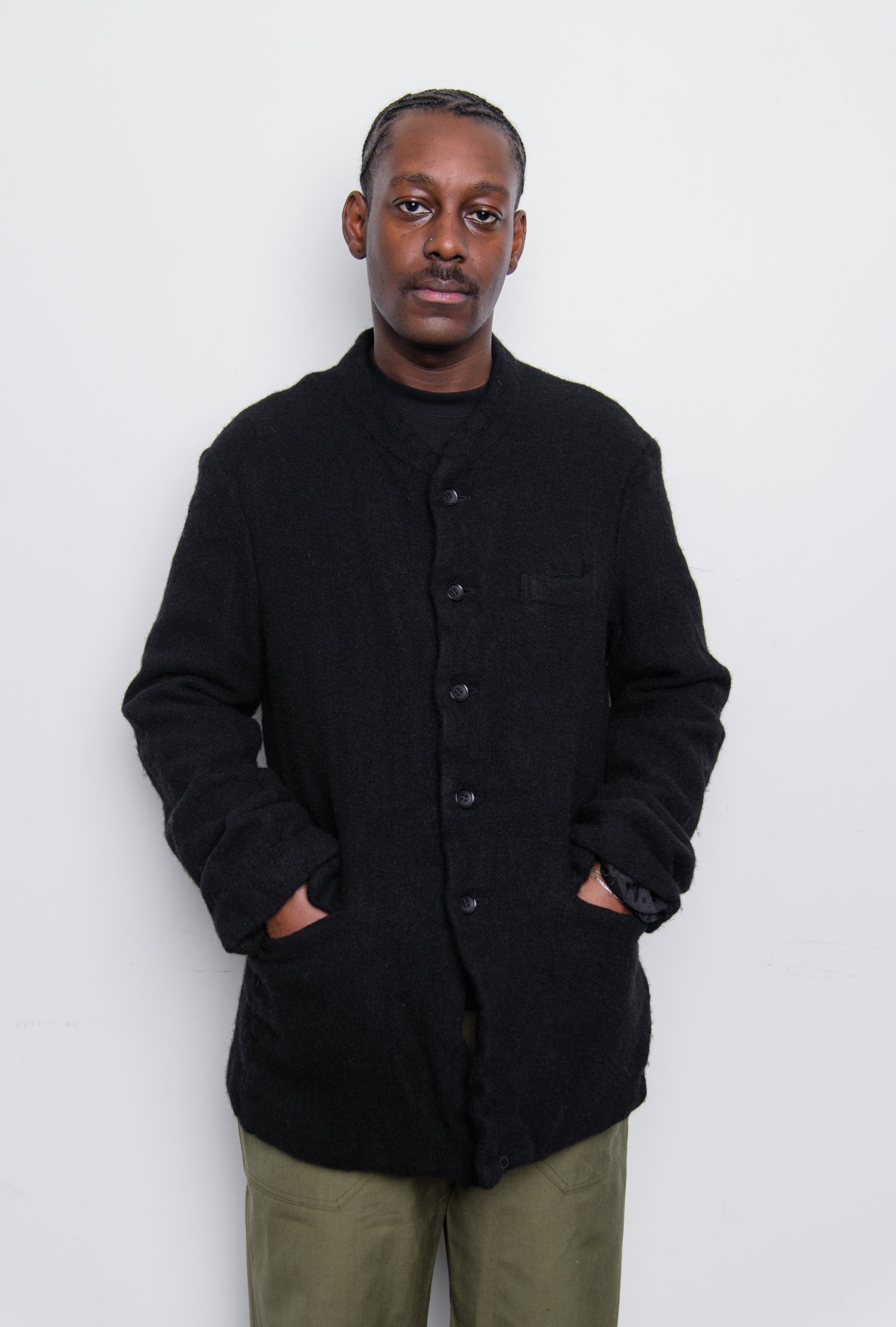 Garment Treated Tweed Jacket Black PJ-J046 sold by Nomad