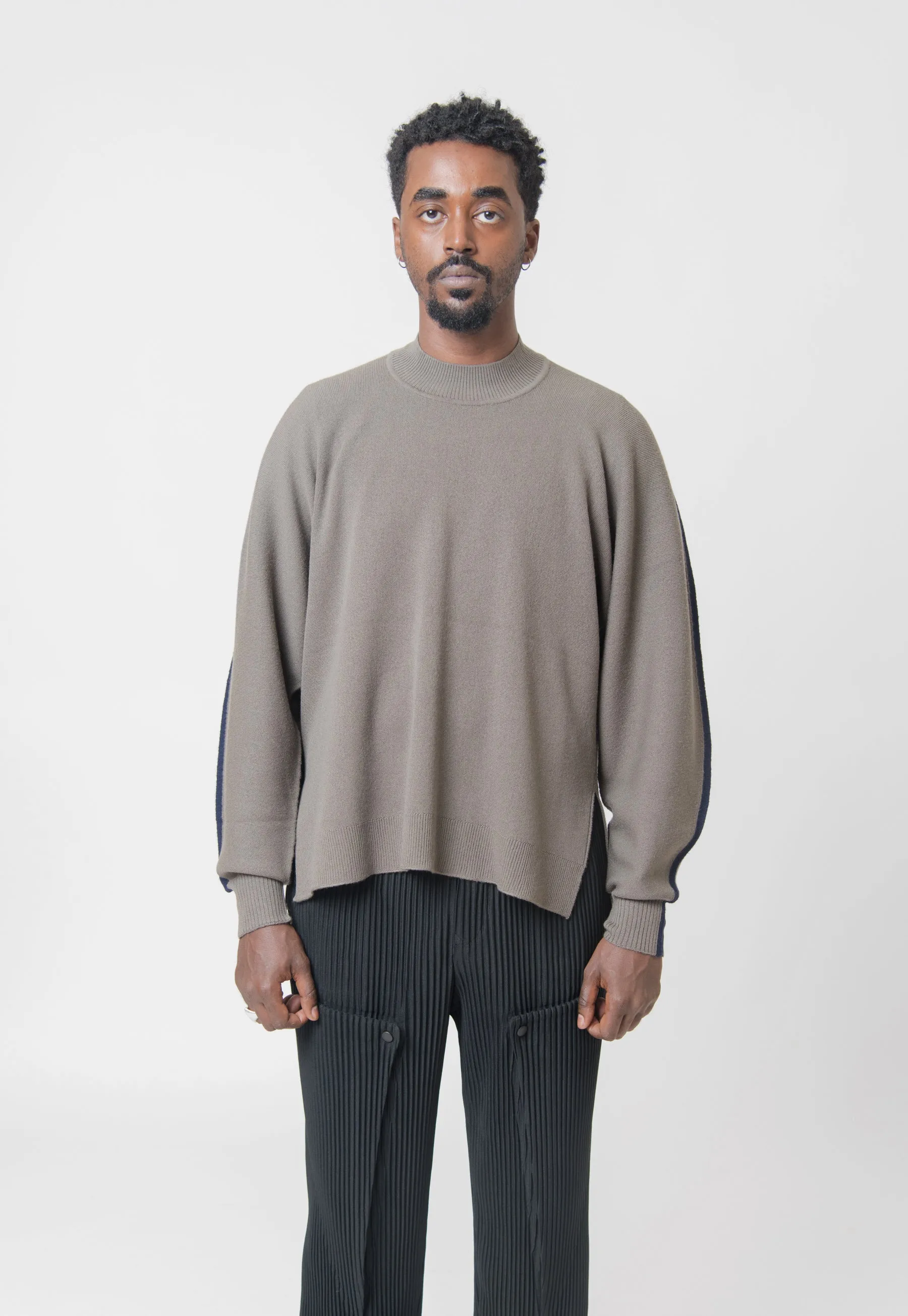 Framework Knit Sweater Khaki KN220-65 sold by Nomad
