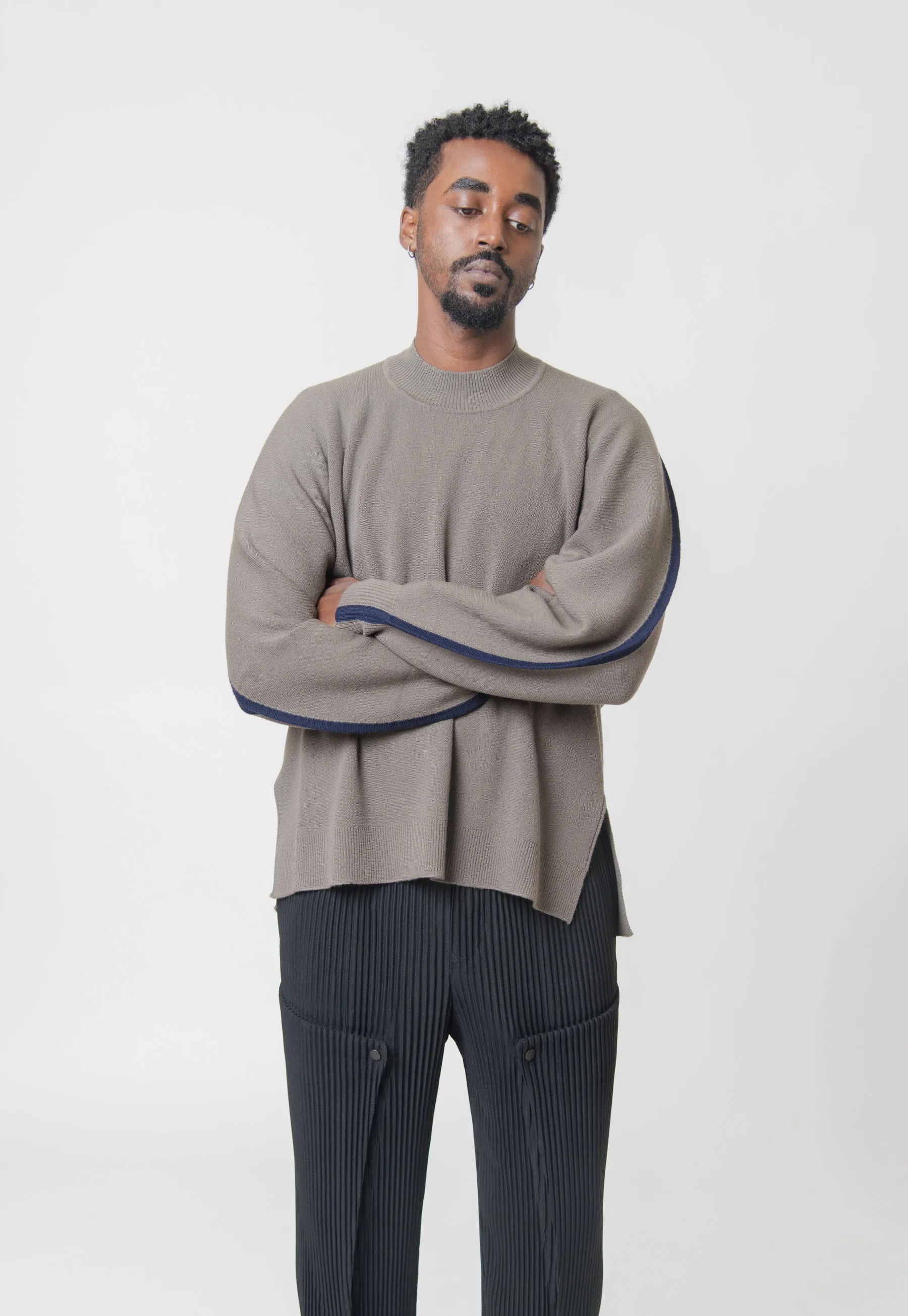 Framework Knit Sweater Khaki KN220-65 sold by Nomad product image thumbnail 3
