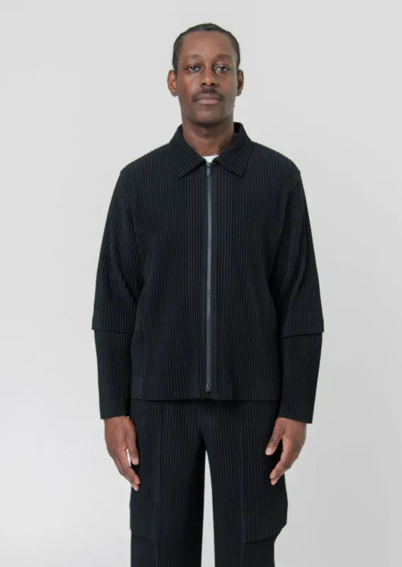 Cargo Pleated Jacket Black JC176-15 made by Issey Miyake