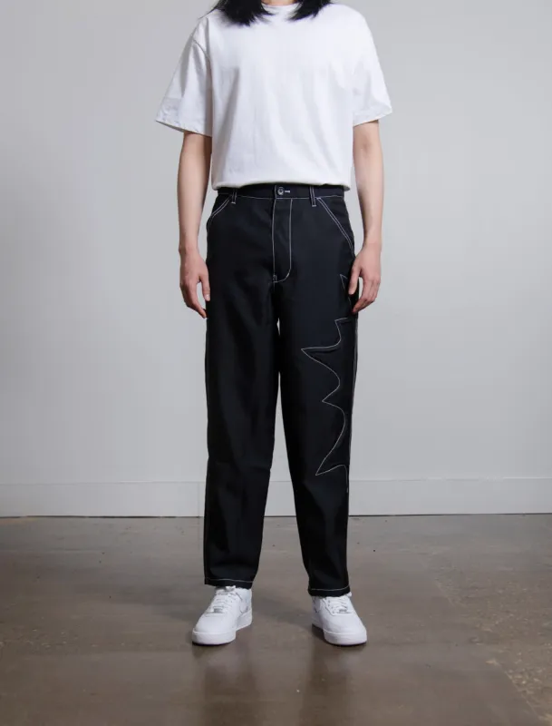 Polyester Gabardine Trouser Black/Navy P010 sold by Nomad