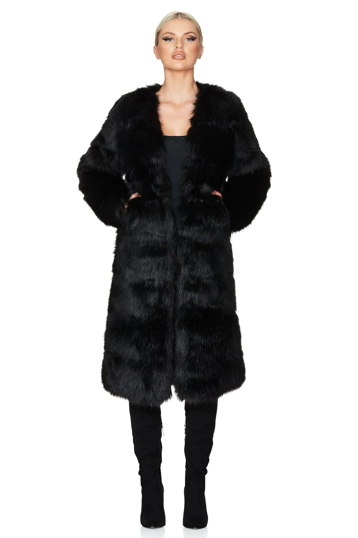 TATIANA FAUX FUR LONG JACKET sold by Nookie