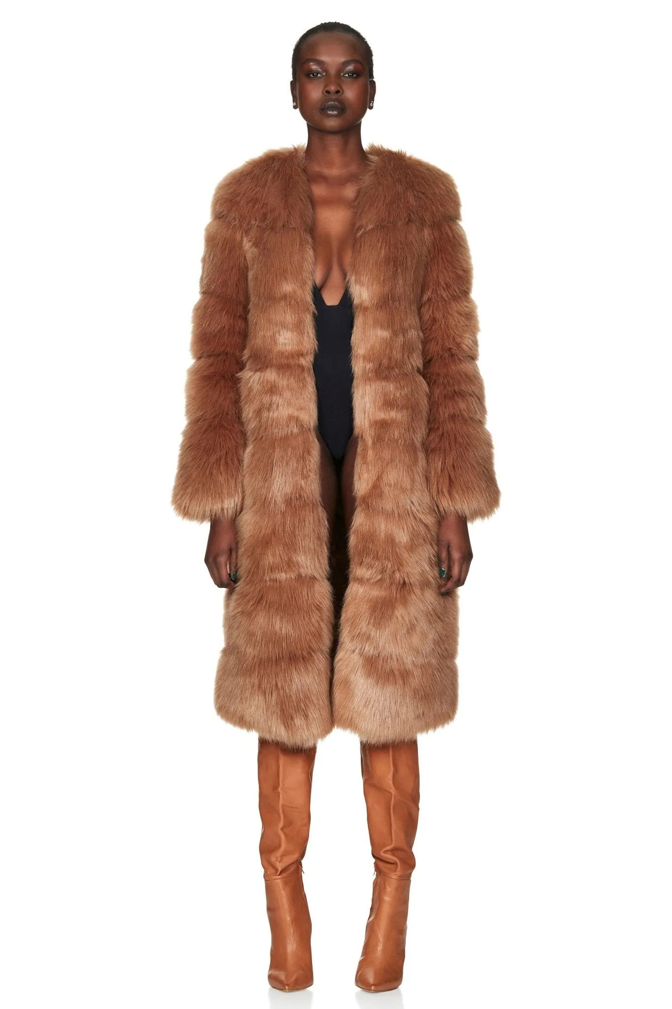 TATIANA FAUX FUR LONG JACKET sold by Nookie