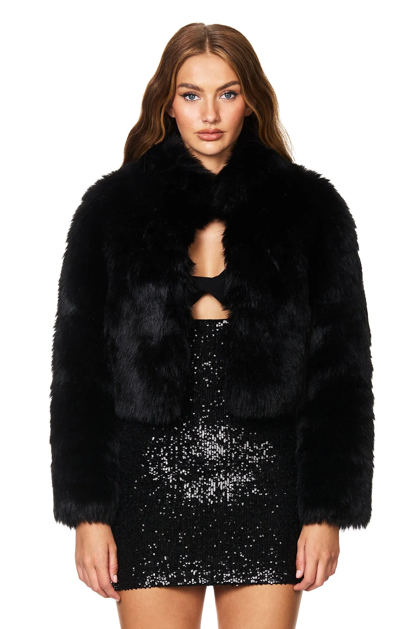 TATIANA FAUX FUR CROP JACKET sold by Nookie