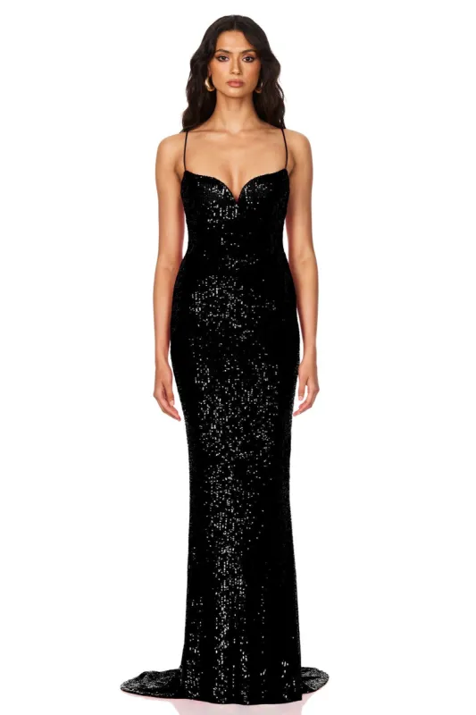 Serena Sequin Gown sold by Nookie