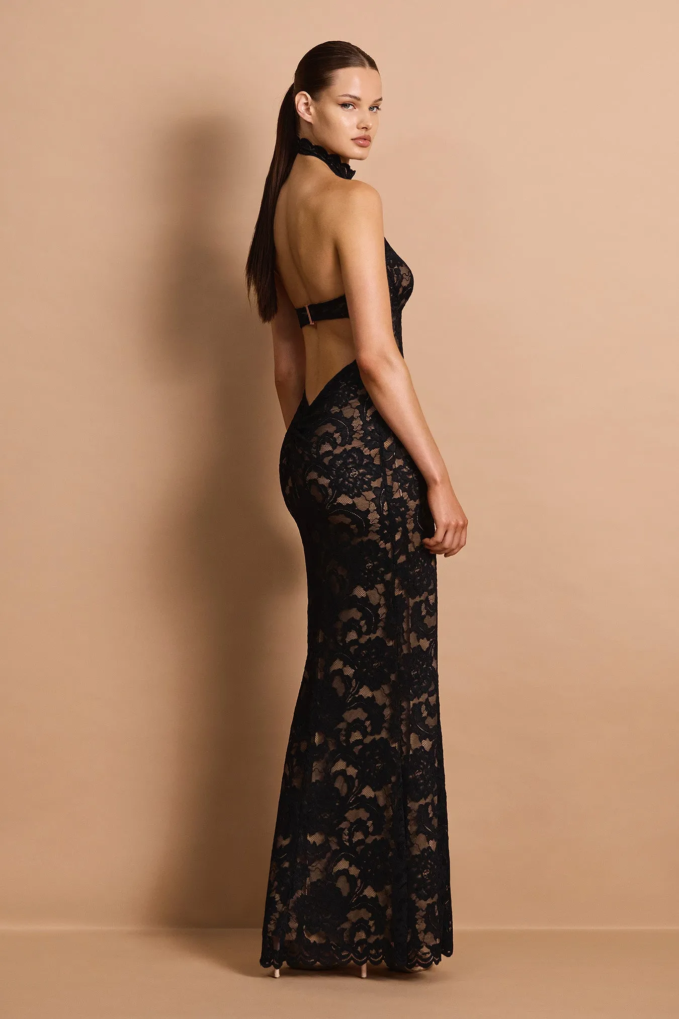 Delphine Lace Halter Gown sold by Nookie