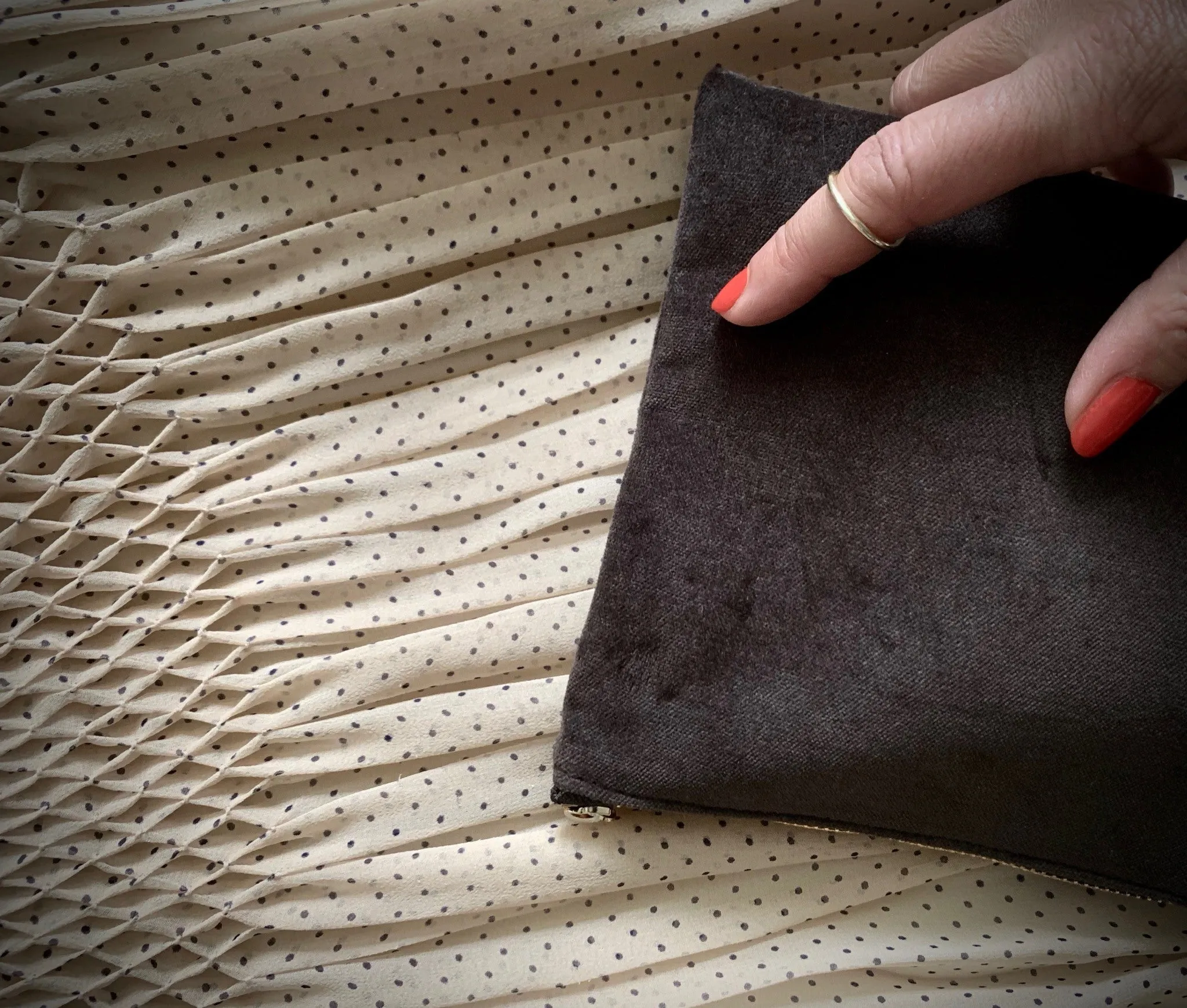 velvet clutch, chocolate sold by Nordstjerne product image thumbnail 3