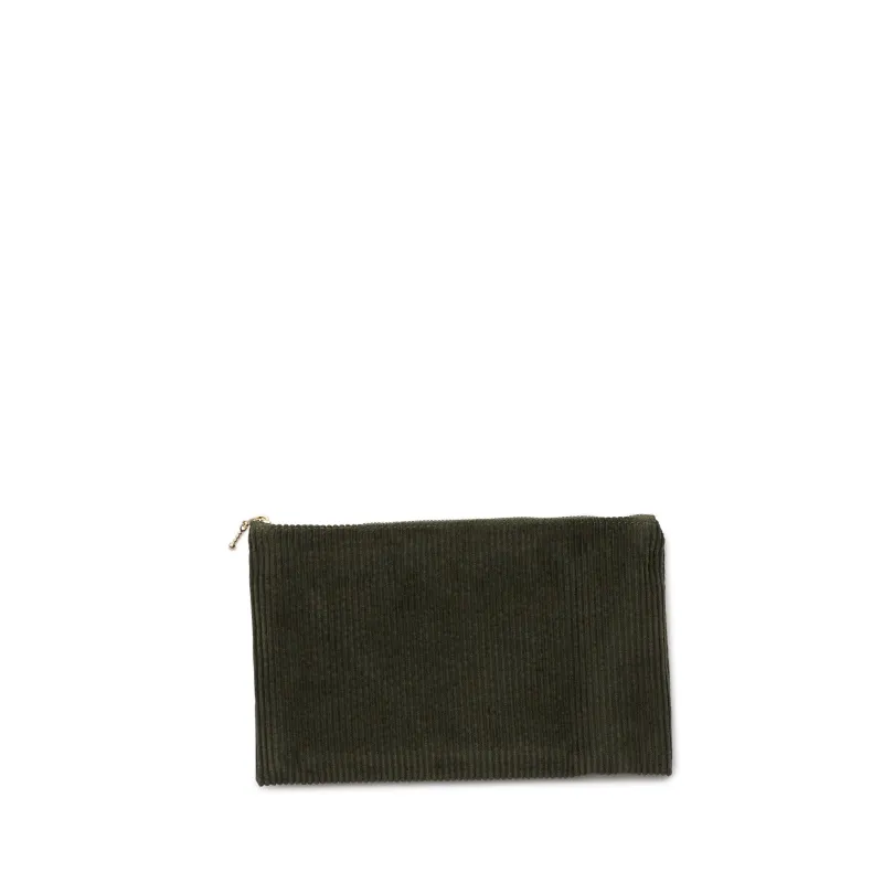 corduroy clutch, green tea sold by Nordstjerne