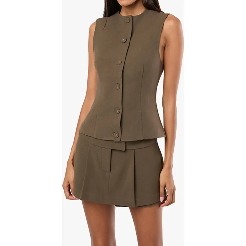 WeWoreWhat Button Down Vest in Dark Grey at Nordstrom, Size Large sold by Nordstrom