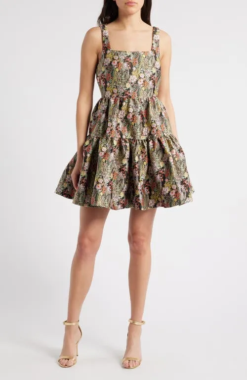 Chelsea28 Garden Brocade Fit & Flare Minidress in Beige Multi Floral at Nordstrom, Size Xx-Small sold by Nordstrom