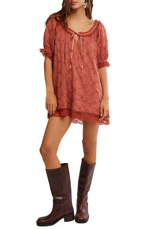 Free People Juno Embroidered Baby Doll Minidress in Canyon Sunset at Nordstrom, Size Small sold by Nordstrom