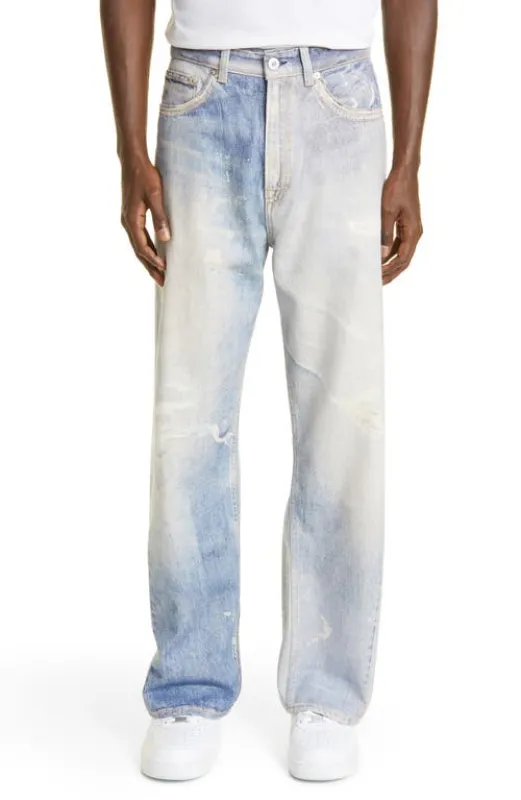 OUR LEGACY Third Cut Trompe l'Oeil Straight Leg Jeans in Digital Denim Print at Nordstrom, Size 28 X 32 made by Nordstrom