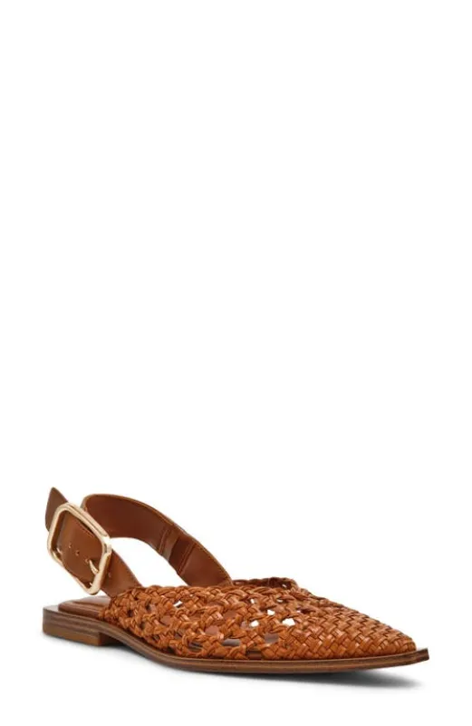 Steve Madden Shay Pointed Toe Slingback Flat in Cognac at Nordstrom, Size 10 made by Steve Madden