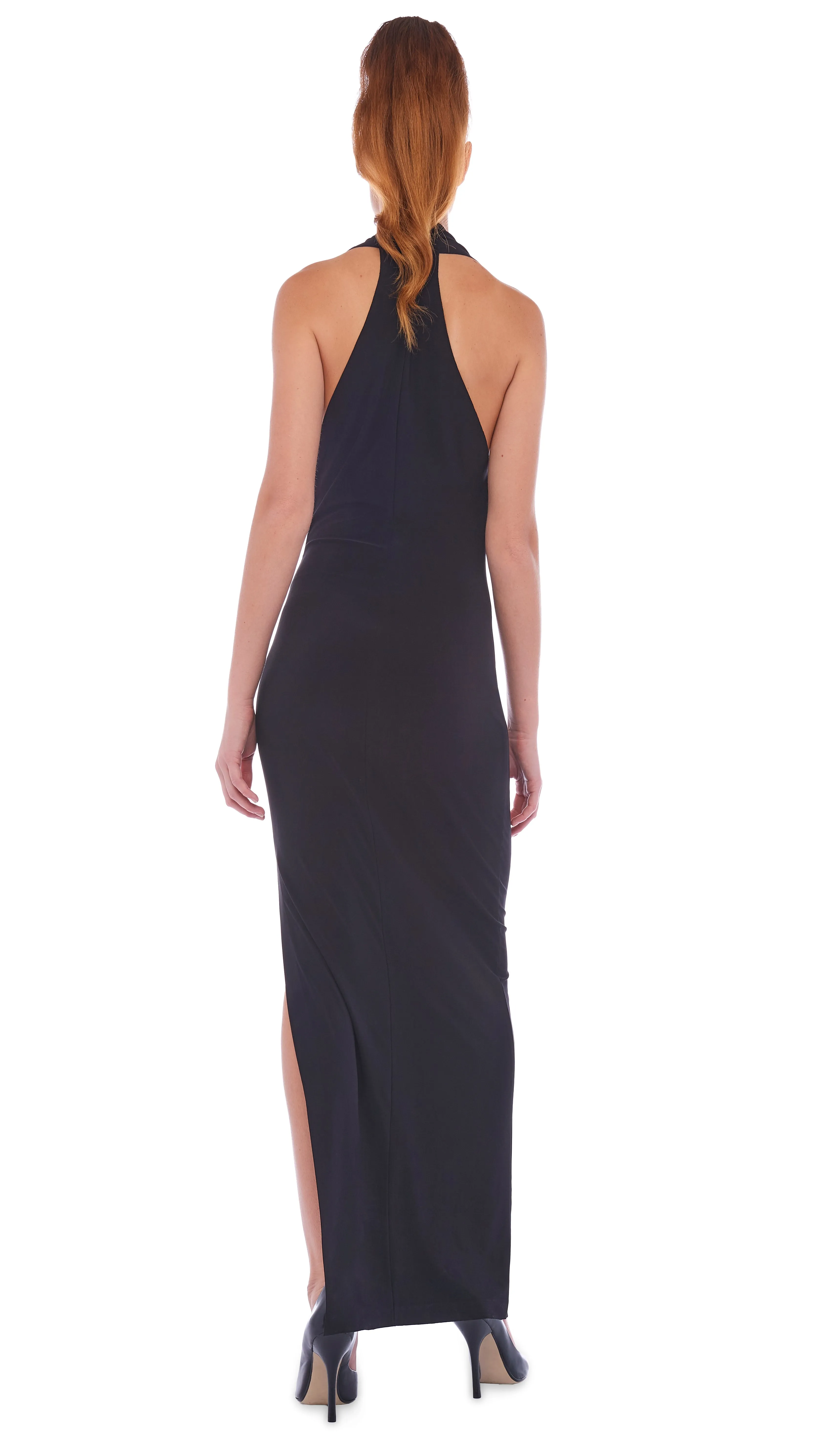 HALTER NEETA SIDE SLIT GOWN sold by Norma Kamali product image thumbnail 3