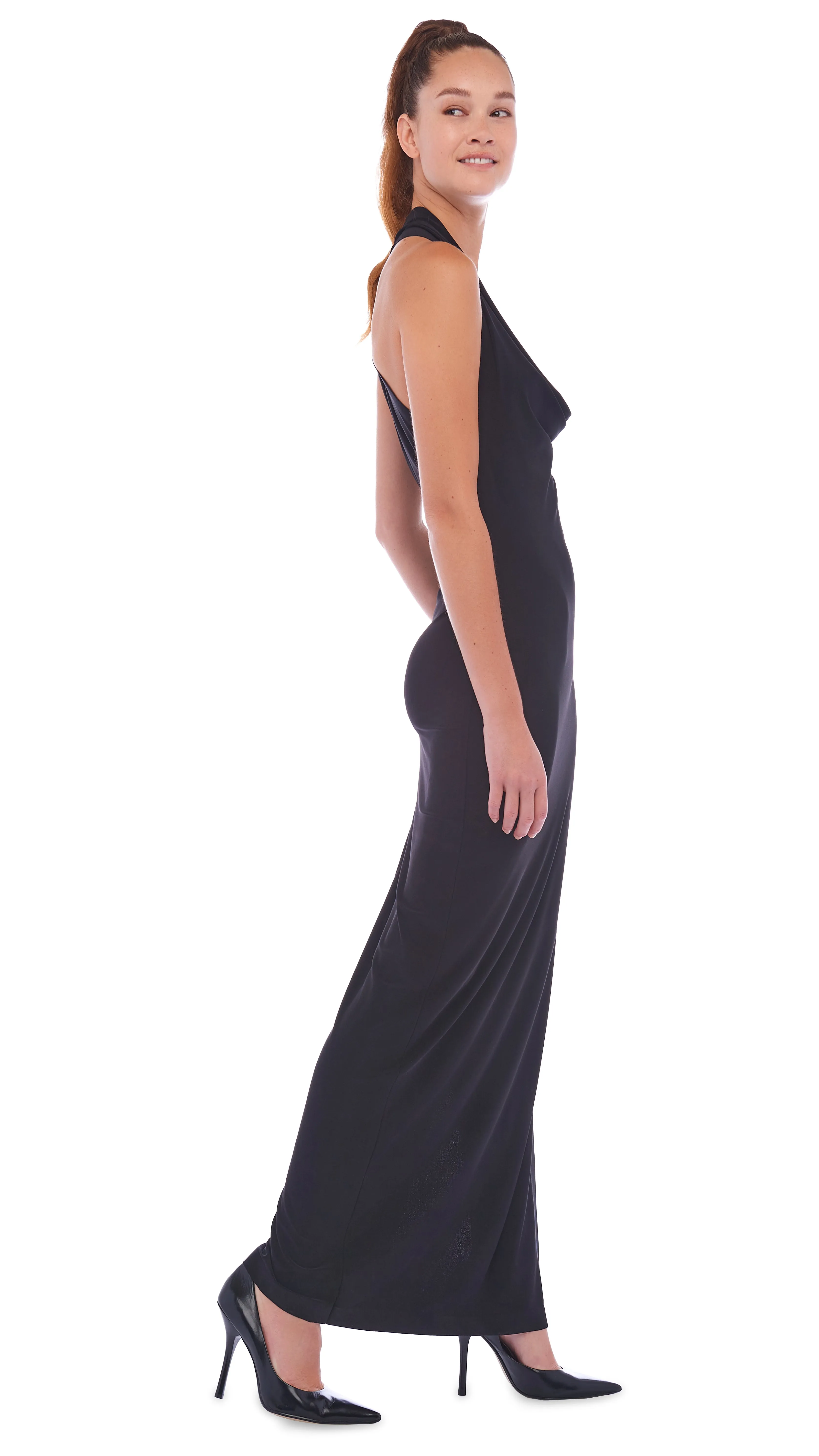 HALTER NEETA SIDE SLIT GOWN sold by Norma Kamali product image thumbnail 4