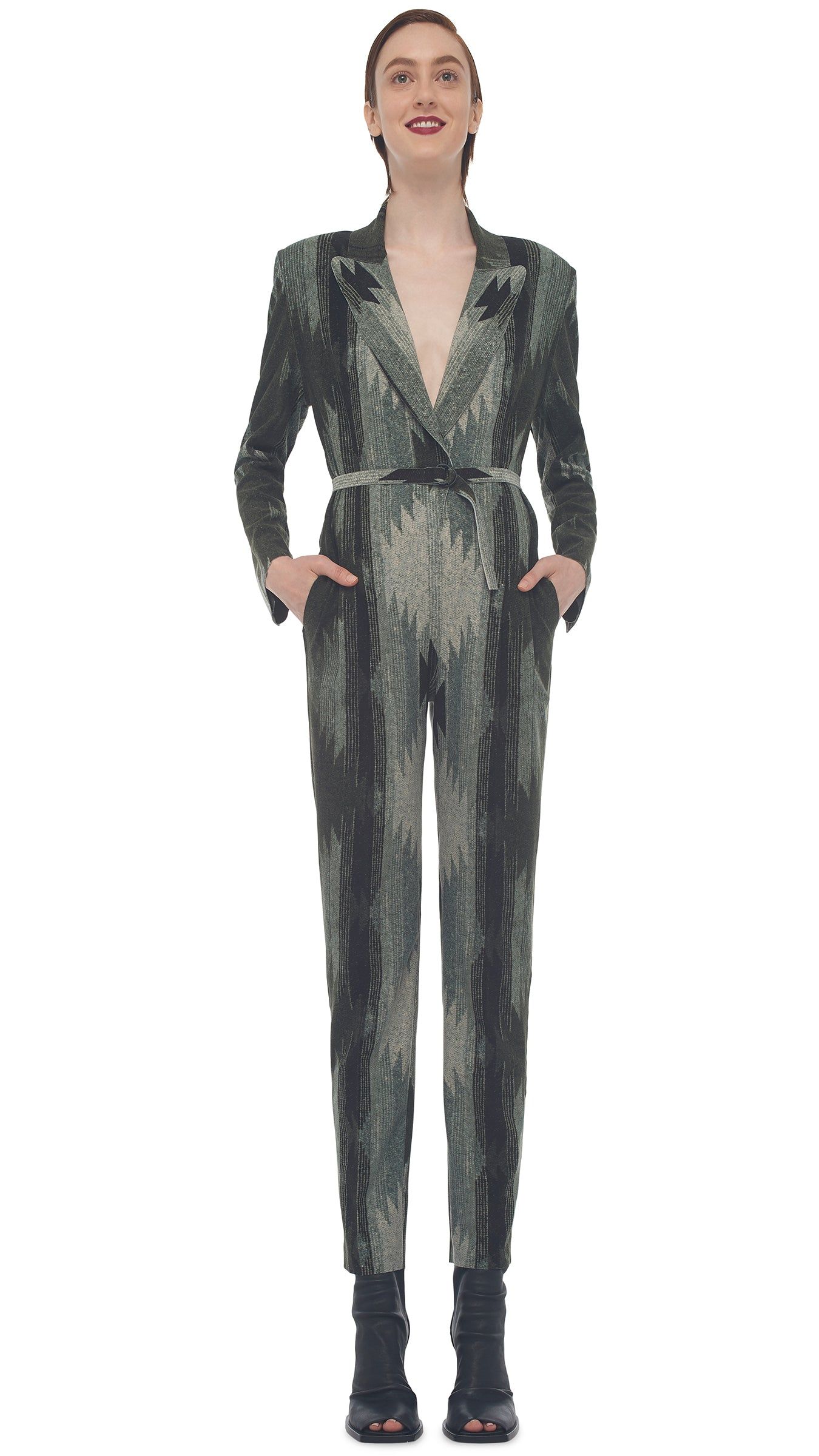 SINGLE BREASTED JUMPSUIT sold by Norma Kamali