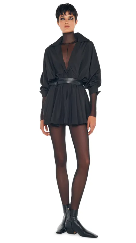 SUPER OS BF NK SHIRT FLARED MINI DRESS sold by Norma Kamali