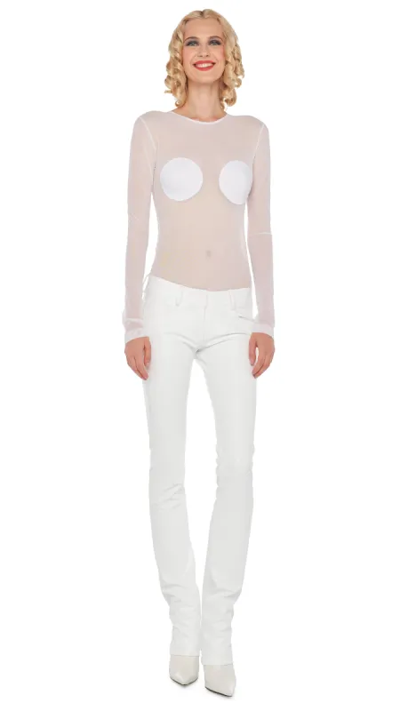 LONG SLEEVE DOT APPLIQUE TOP sold by Norma Kamali