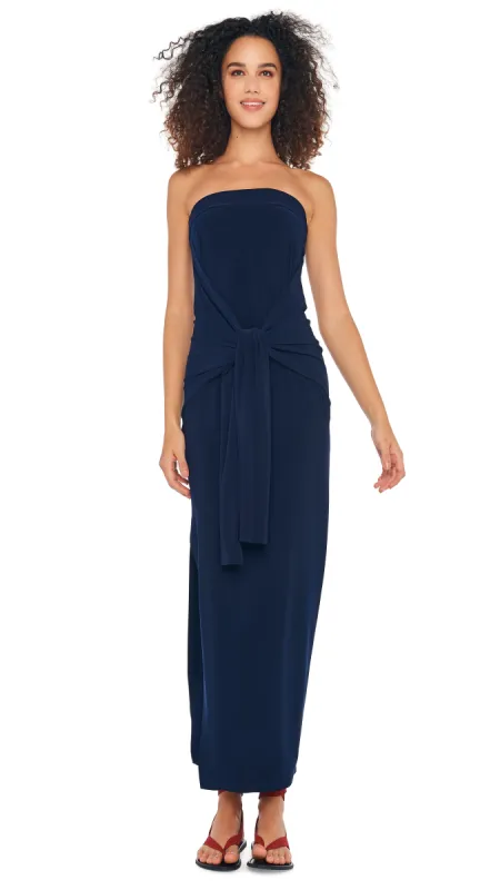 STRAPLESS ALL IN ONE SIDE SLIT GOWN sold by Norma Kamali