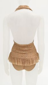 RHINESTONE HALTER HIGH LEG ROBIN sold by Norma Kamali