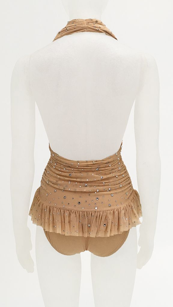 RHINESTONE HALTER HIGH LEG ROBIN sold by Norma Kamali