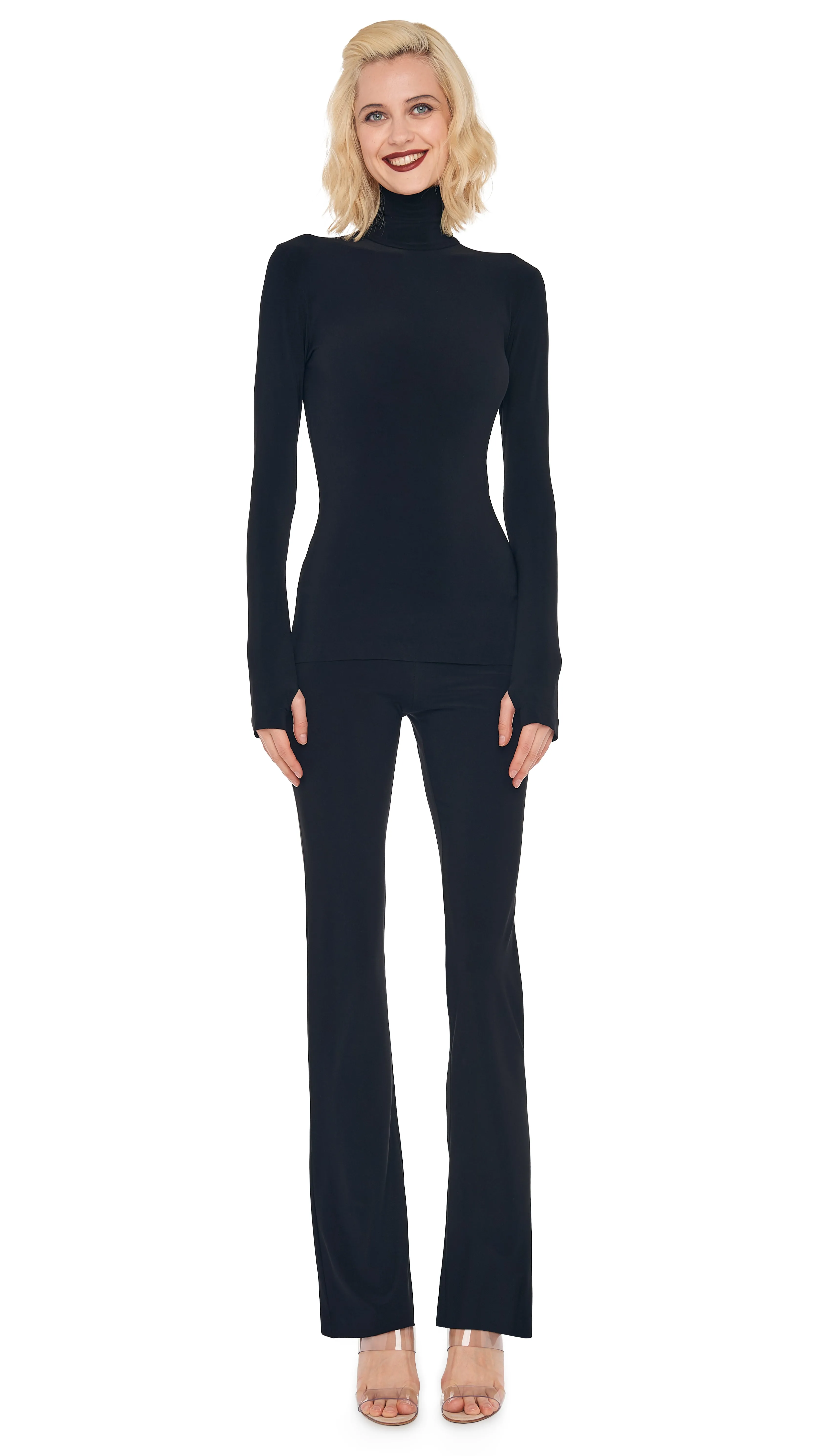 SLIM FIT LONG SLEEVE TURTLE TOP sold by Norma Kamali