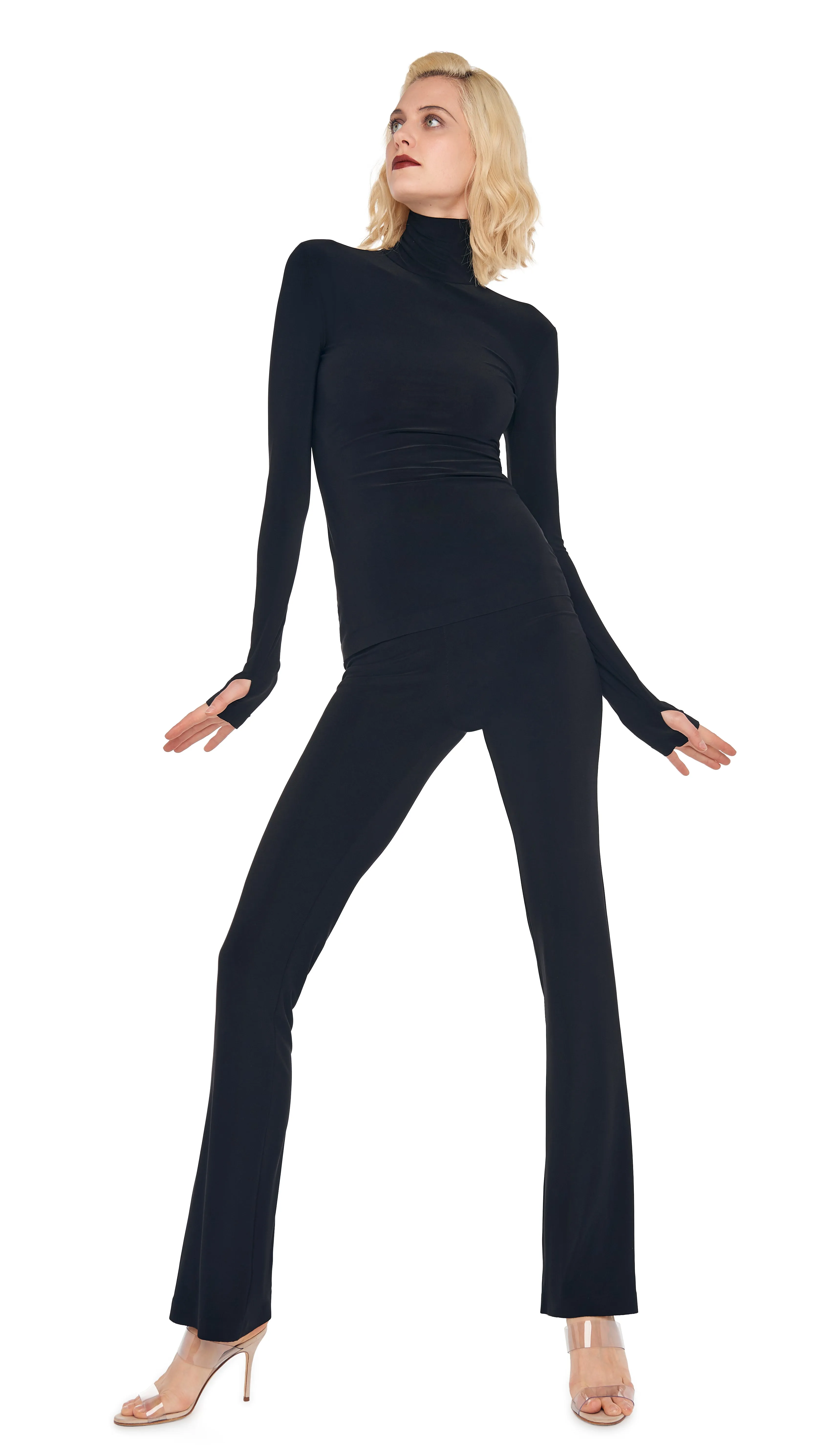 SLIM FIT LONG SLEEVE TURTLE TOP sold by Norma Kamali product image thumbnail 5