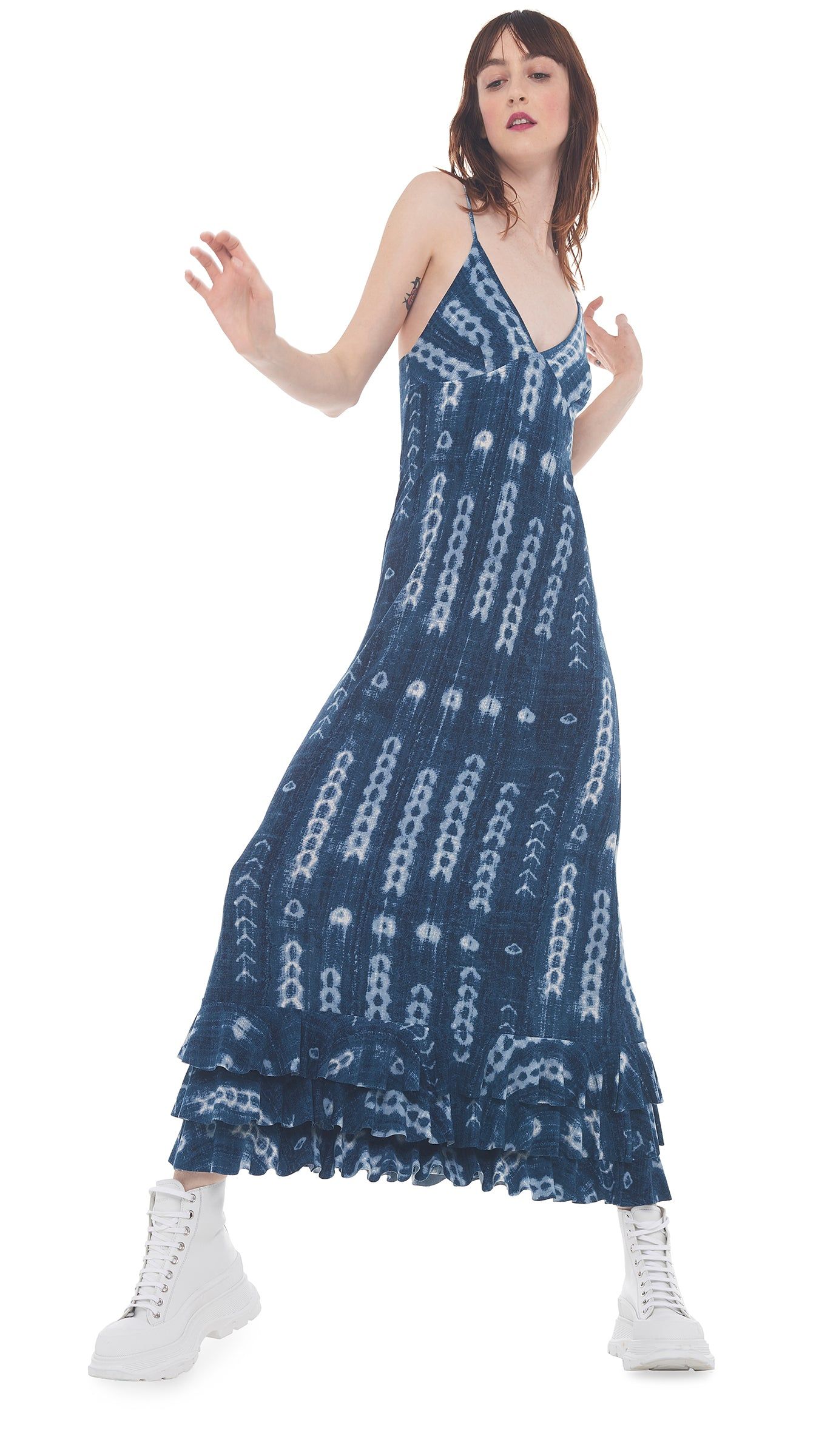 SLIP RUFFLE DRESS sold by Norma Kamali product image thumbnail 4