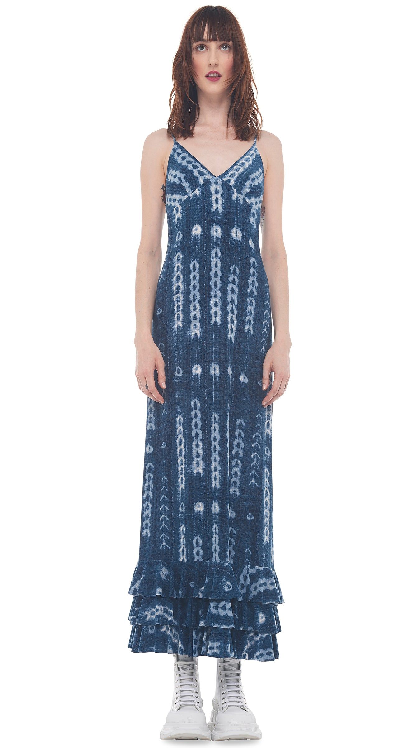 SLIP RUFFLE DRESS sold by Norma Kamali