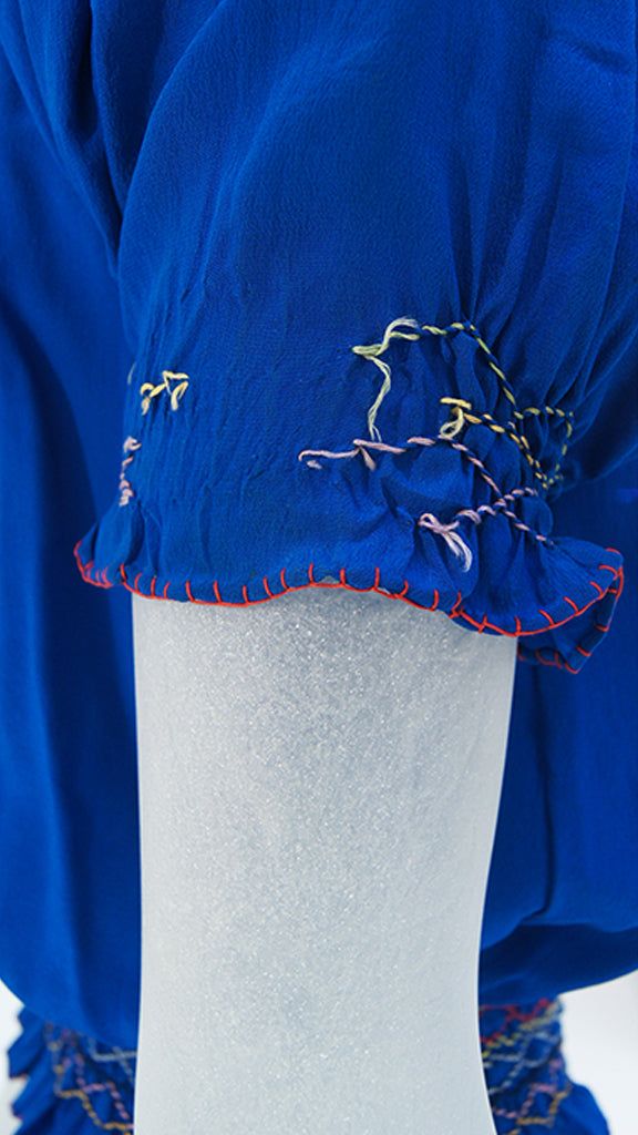 SHORT SLEEVE FLORAL PEASANT TOP sold by Norma Kamali product image thumbnail 3