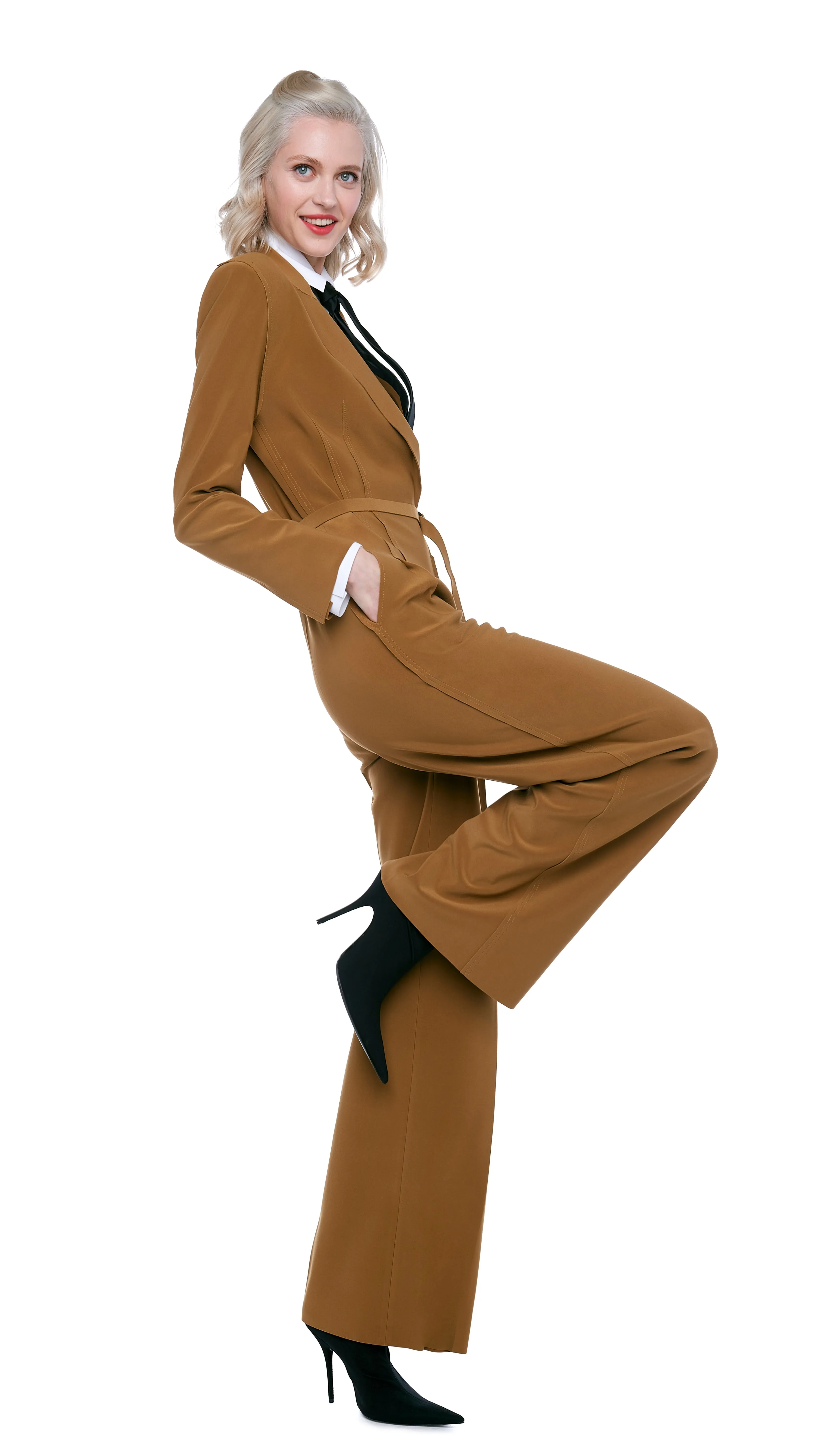 SINGLE BREASTED JUMPSUIT sold by Norma Kamali product image thumbnail 4